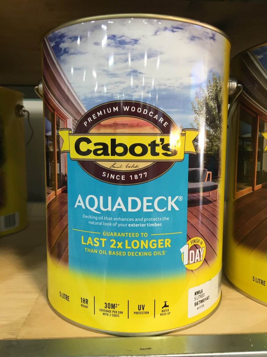 CA Aquadeck WB Decking Oil Kwila 5L Wynn Fraser