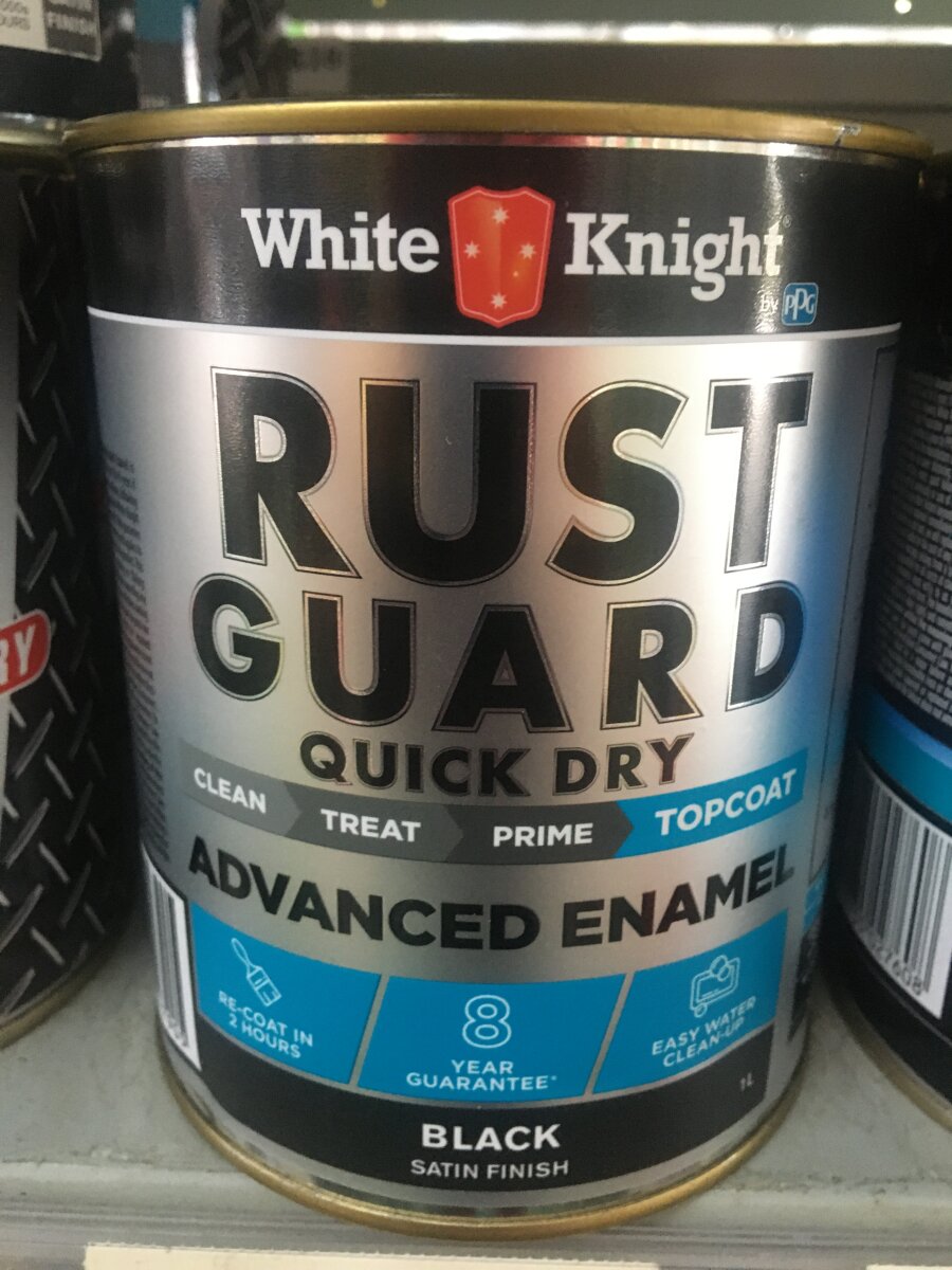 RustGuard QuickDry Enamel Satin Black 1L - Wynn Fraser