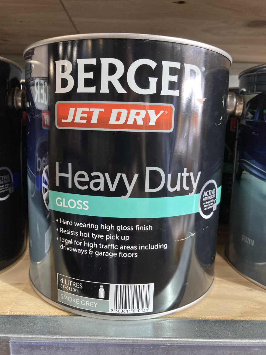 Berger Jetdry Heavy Duty Paving SmokeGrey 4L Wynn Fraser