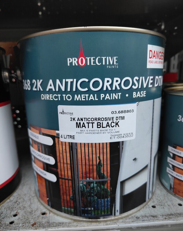 PP 2K ANTICORROSIVE DTM MATT BLACK 4LTR