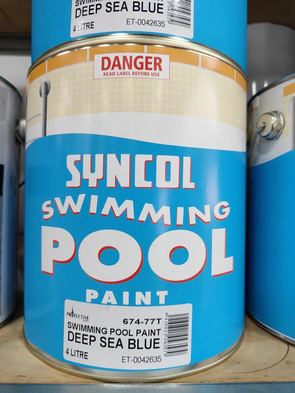 PR SYncol Pool Paint Chloronated Rubber 4L DPBLue 674-77T