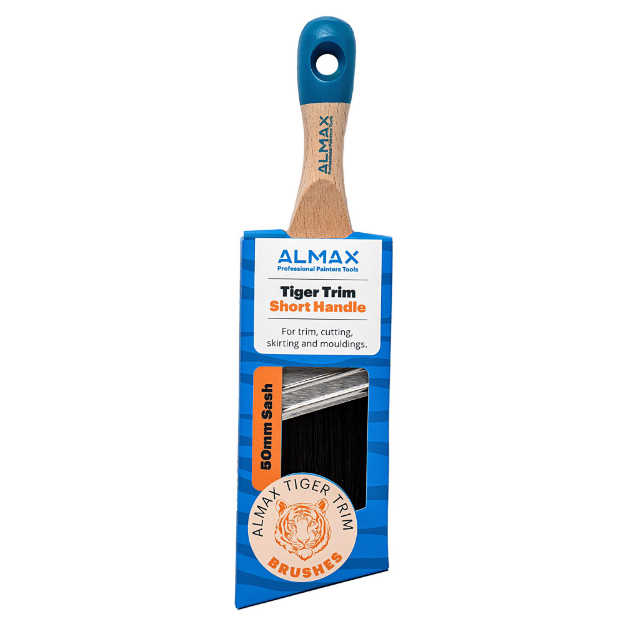 Almax Tiger Trim Angle Sash Paint Brush 50mm short handle