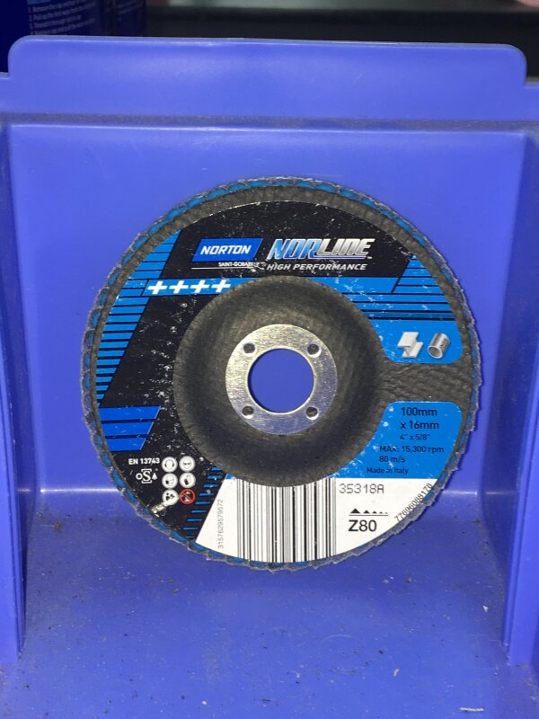 NORLINE FLAP DISCS HIGH PERFORMANCE 100MM X 16MM Z80