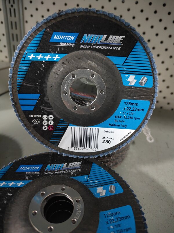 NORLINE FLAP DISCS HIGH PERFORMANCE 125MM X 22MM Z80