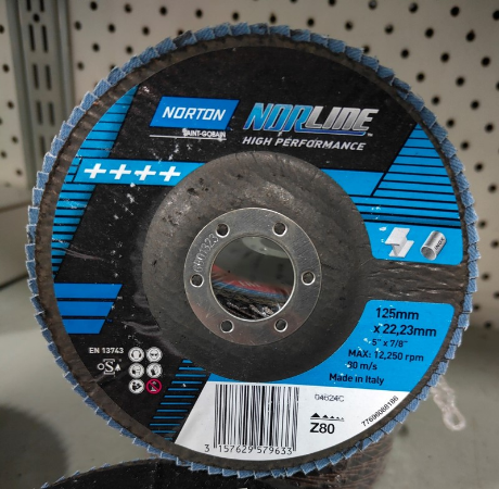 NORLINE FLAP DISCS HIGH PERFORMANCE 125MM X 22MM Z80