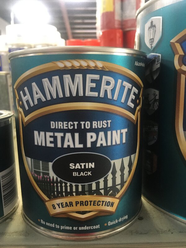 HM Hammerite Satin - 750ml Black