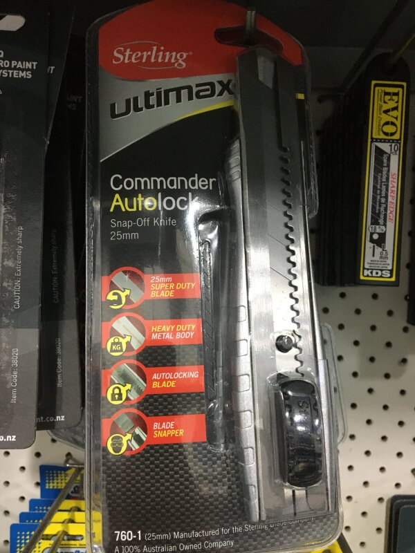 Sterling 25mm H/D Metal Commander Knife