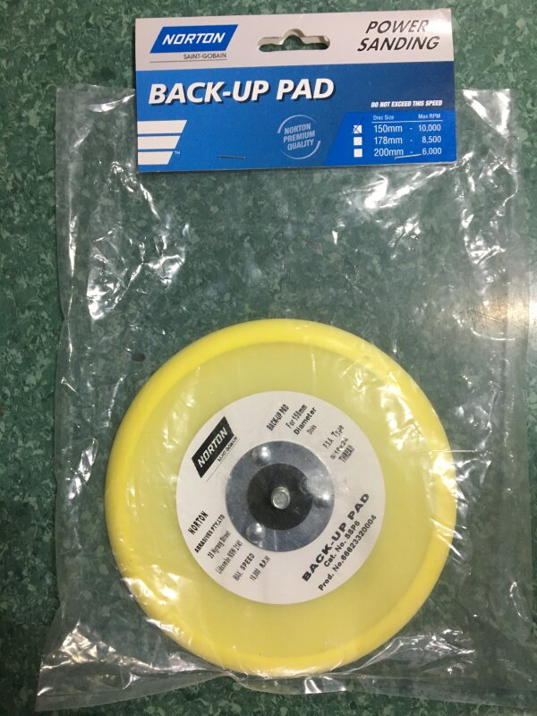 NO Stick'n'Sand Vinyl Backup Pad - 150mm