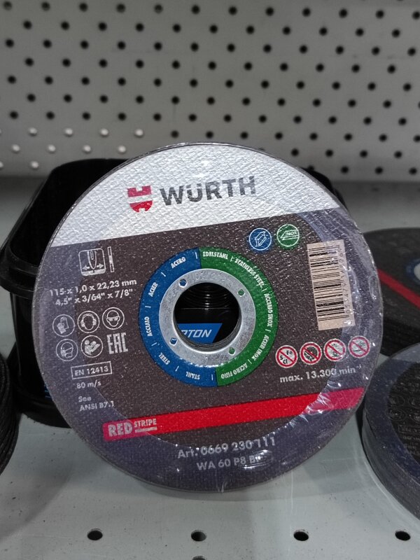 WURTH CUTTING DISK 115MM x 1MM REDLINE