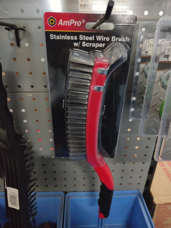 HO AMPRO Wire Brush WITH SCRAPER StainlessSteel