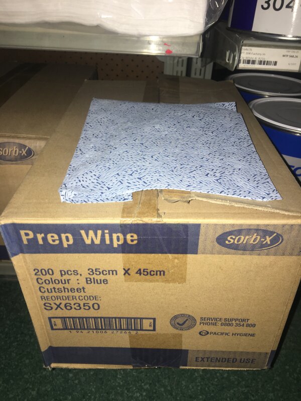 Sorb-X Prep Wipe Blue - Box200