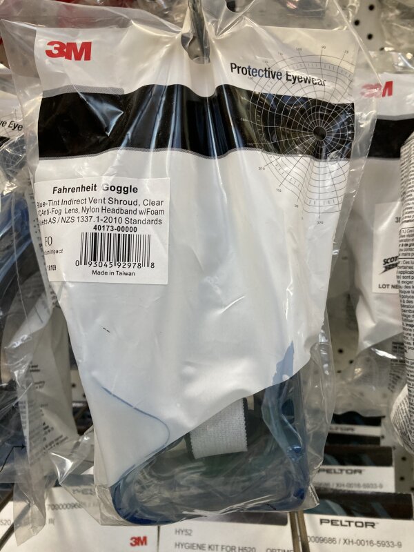 3M Safety Goggles - Fahrenheit Foam Rim