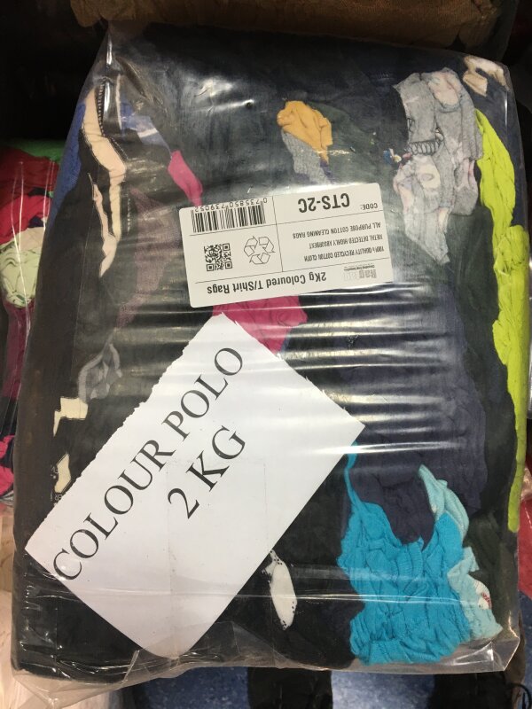coloured t/shirt rags 2kg pack