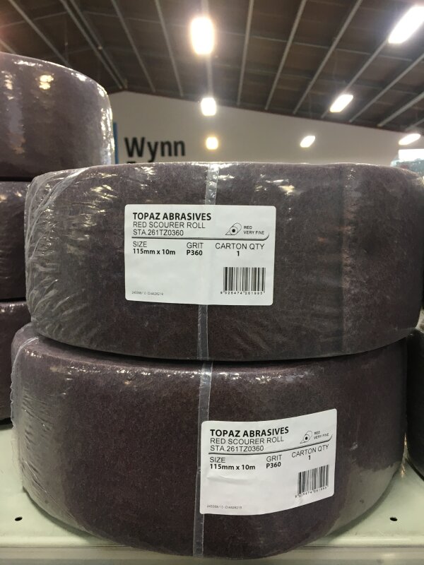1 TOPAZ 115MMX10M RED SCOURER VF P360