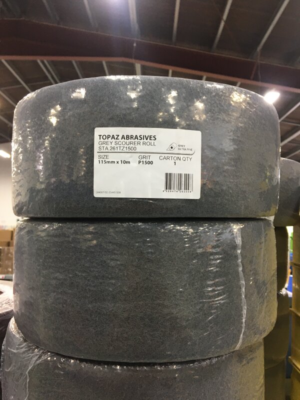 1 TOPAZ 115MMX10M GREY SCOURER UF P1500