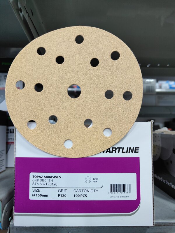 TOPAZ 150MM GRIP 15H P120/EACH