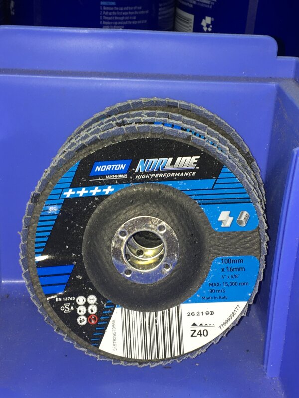 NORLINE FLAP DISCS HIGH PERFORMANCE 100MM X 16MM Z40