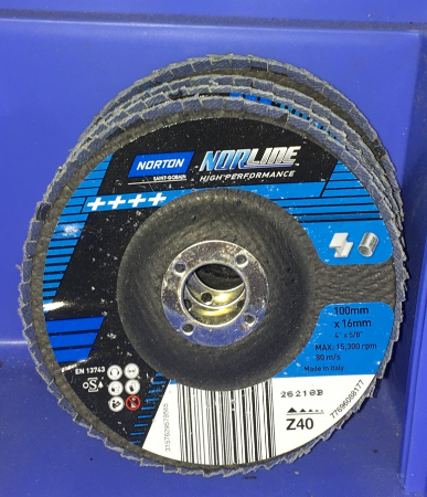 NORLINE FLAP DISCS HIGH PERFORMANCE 100MM X 16MM Z40