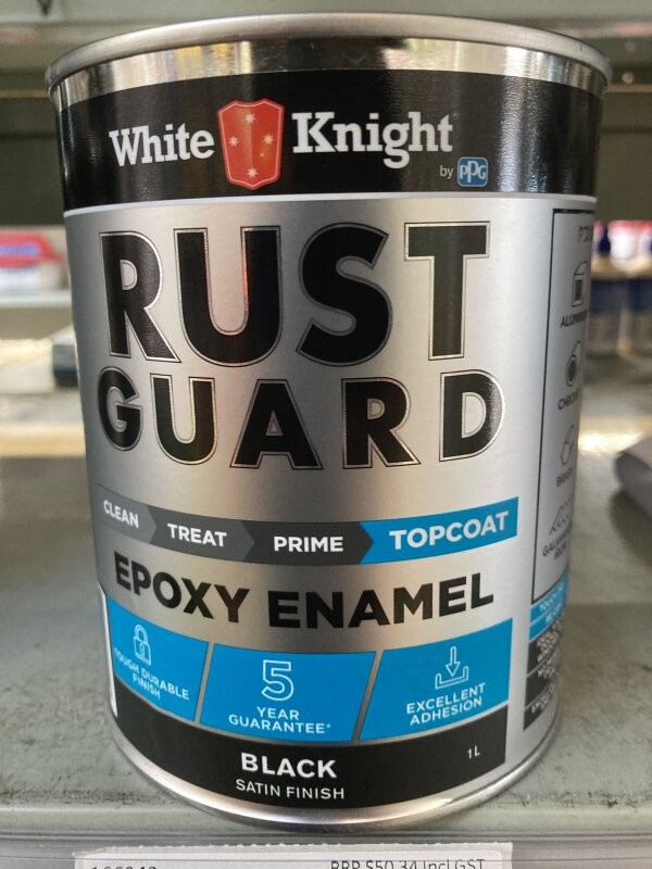 RustGuard Epoxy Enamel Satin Black 1L