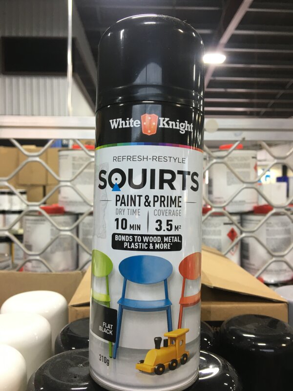 White Knight Squirts Flat Black 310gm