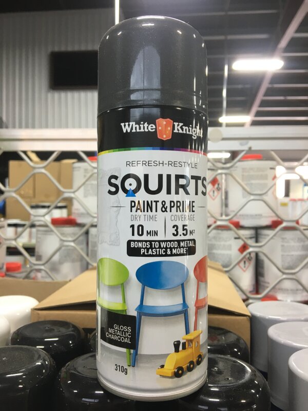 White Knight Squirts Metallic Charcoal 310gm