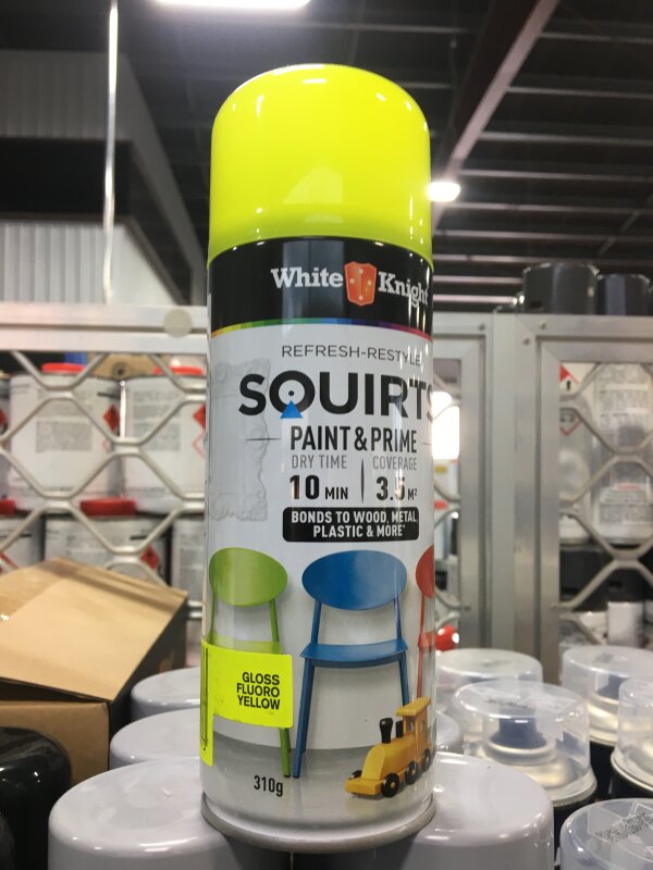 White Knight Squirts Fluoro Yellow 310gm
