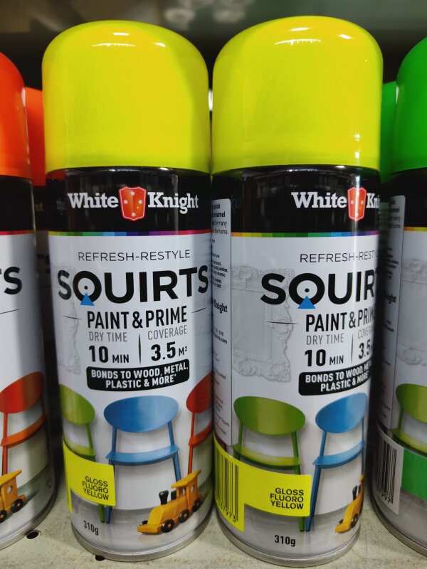 White Knight Squirts Fluoro Yellow 310gm