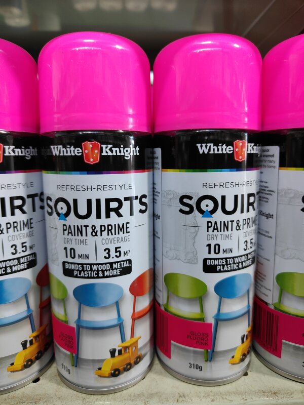 White Knight Squirts Fluro Pink 310gm