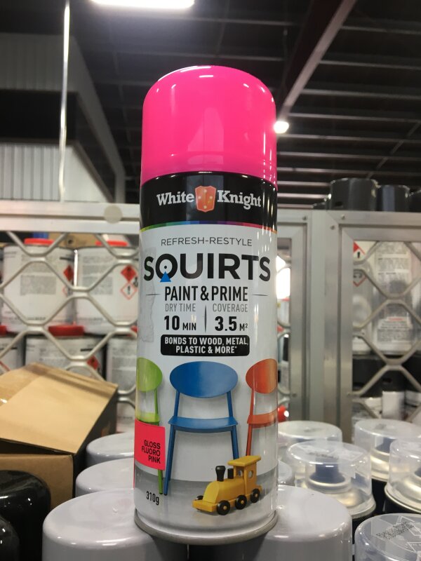 White Knight Squirts Fluro Pink 310gm