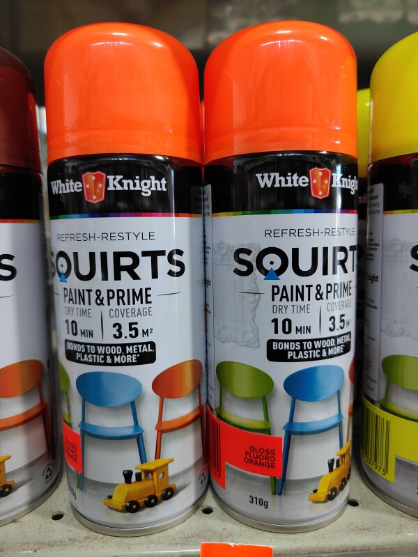 White Knight Squirts Fluoro Orange 310gm