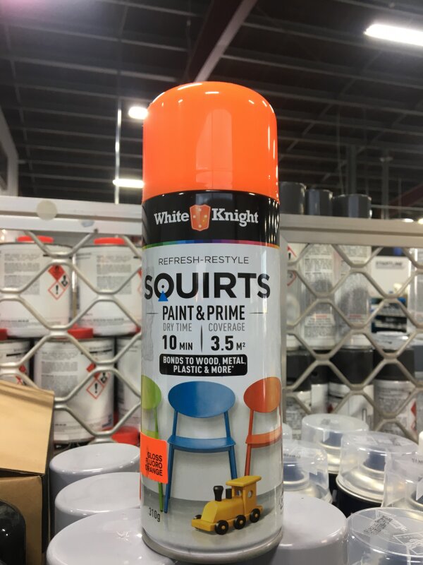 White Knight Squirts Fluoro Orange 310gm