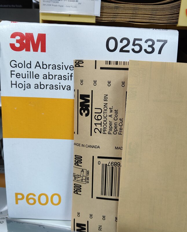 3M 216U Prodn. P600A Fre-Cut Paper- Gold