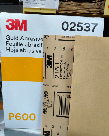 3M 216U Prodn. P600A Fre-Cut Paper- Gold