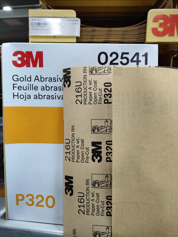 3M 216U Prodn. P320A Fre-Cut Paper -Gold