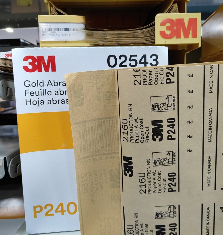 3M 216U Prodn. P320A Fre-Cut Paper -Gold
