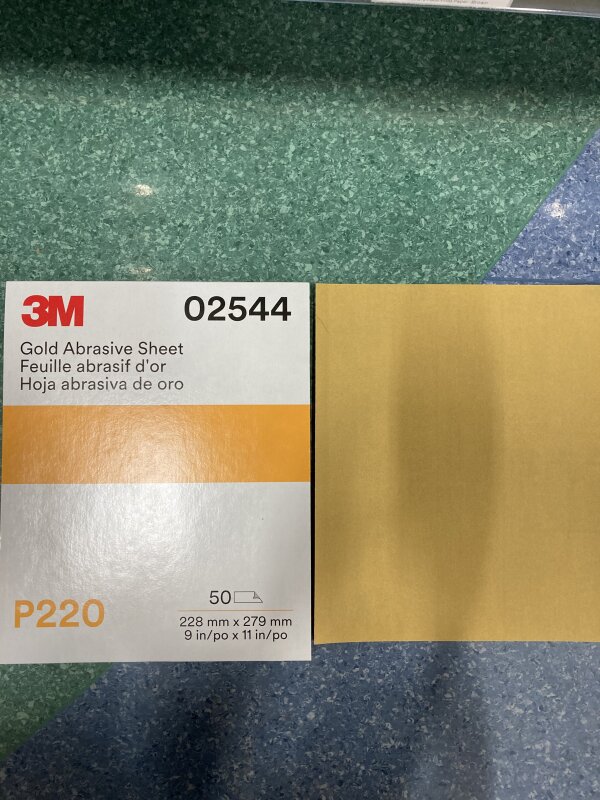 3M 216U Prodn. P220A Fre-Cut Paper -Gold