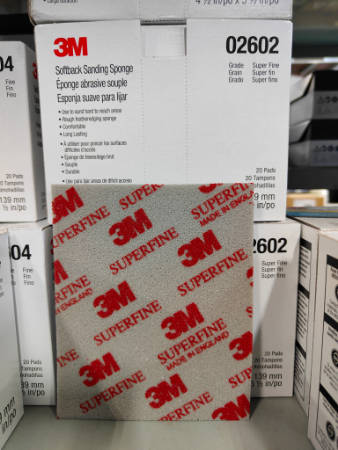 3M 02602  SOFT BACK SANDING SPONGES  SUPER FINE