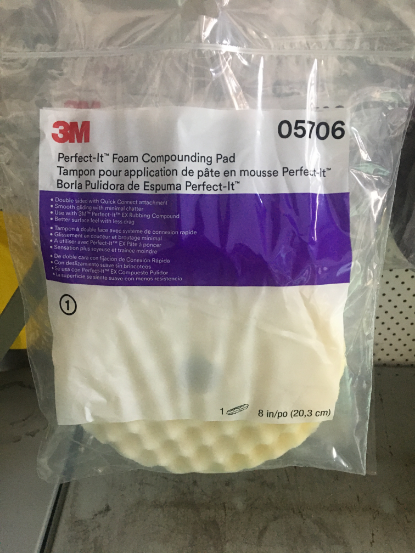 3M PERFECT-IT 203mm Foam Compound Pad White QC 05706