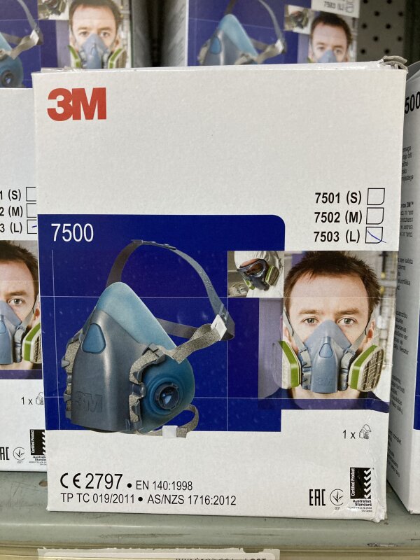 3M 7503 Half Face piece Mask -Large(Silicone)