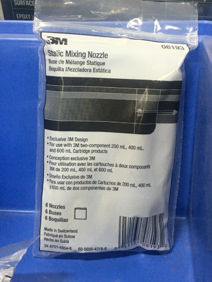 3M Static Mixing Nozzle 08193, 200 mL, 6 Nozzles/Bag