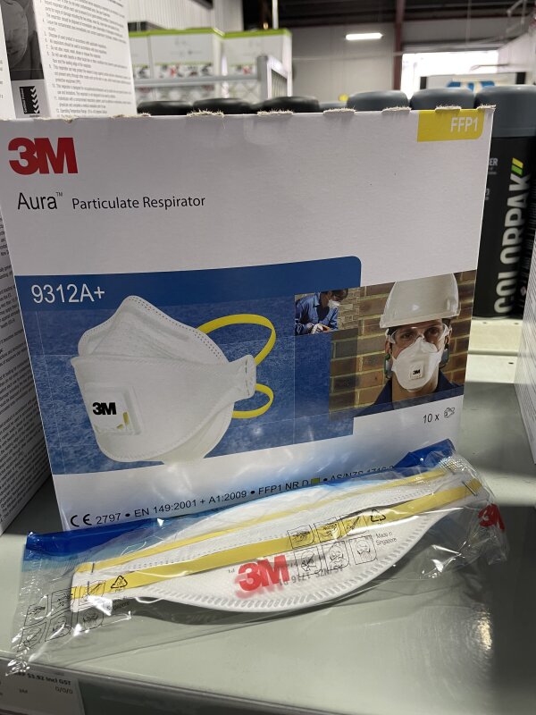 3M 9312A + Valved Dust Respirator/Mask - each