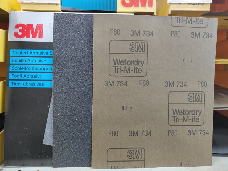 3M 734 Tri-m-ite Paper Wet P80C Black