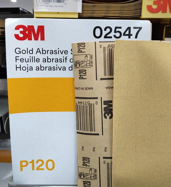 3M 216U Prodn. P120A Fre-Cut Paper -Gold
