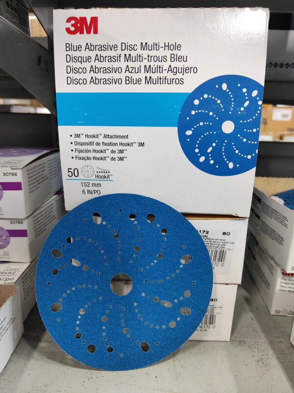 3M Blue Hookit Disc 150mm P80 Multihole