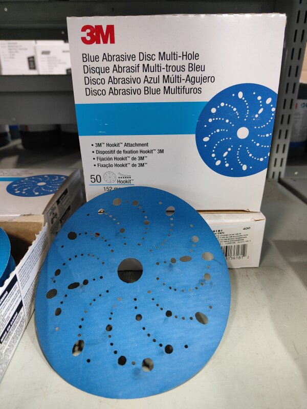 3M Blue Hookit Disc 150mm P400 Multihole