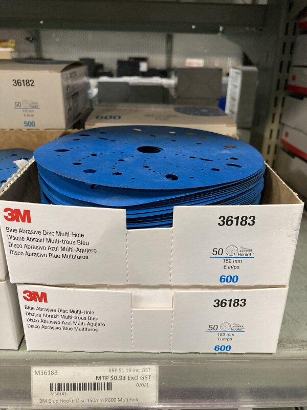 3M Blue Hookit Disc 150mm P600 Multihole