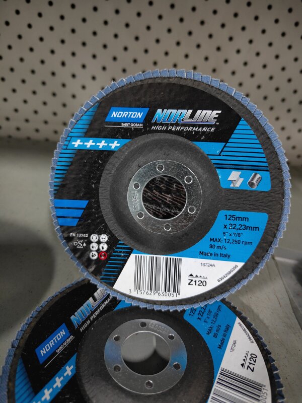 NORLINE FLAP DISCS HIGH PERFORMANCE 125MM X 22MM Z120