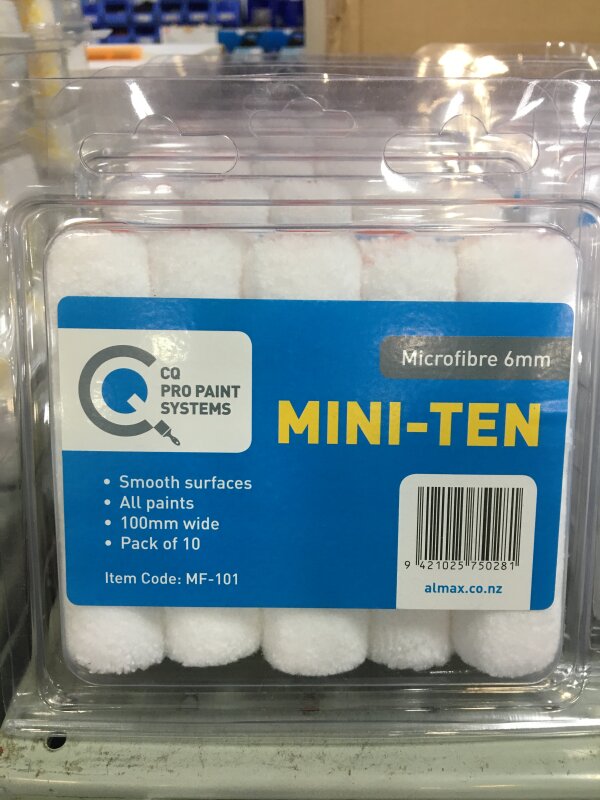 CQ Mini-Ten Microfibre 100mm 6mm Roller 10Pk