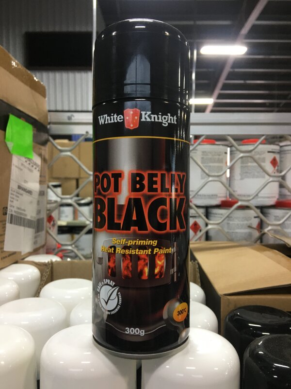 White Knight Pot Belly Black 300gm
