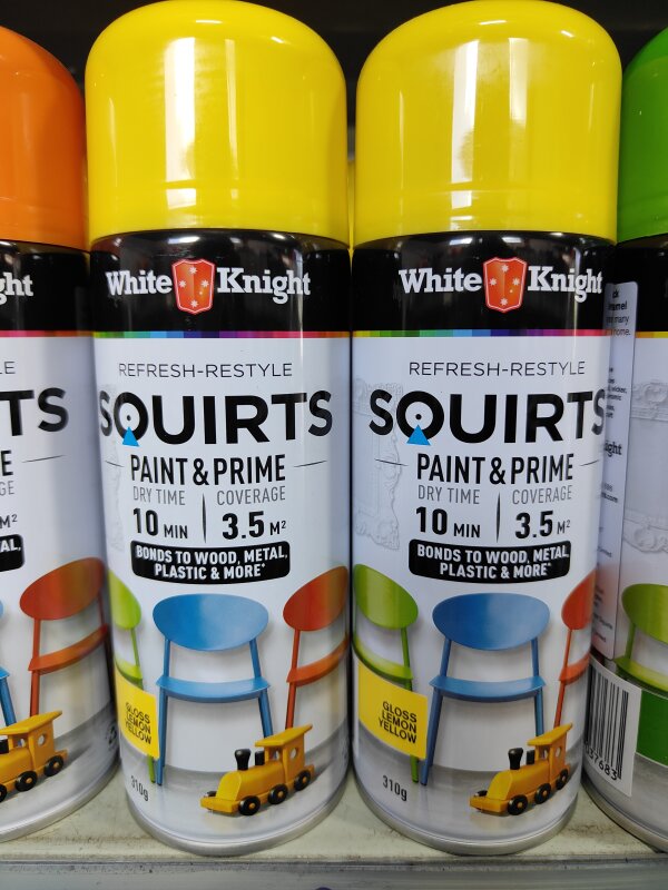 White Knight Squirts Lemon Yellow 310gm